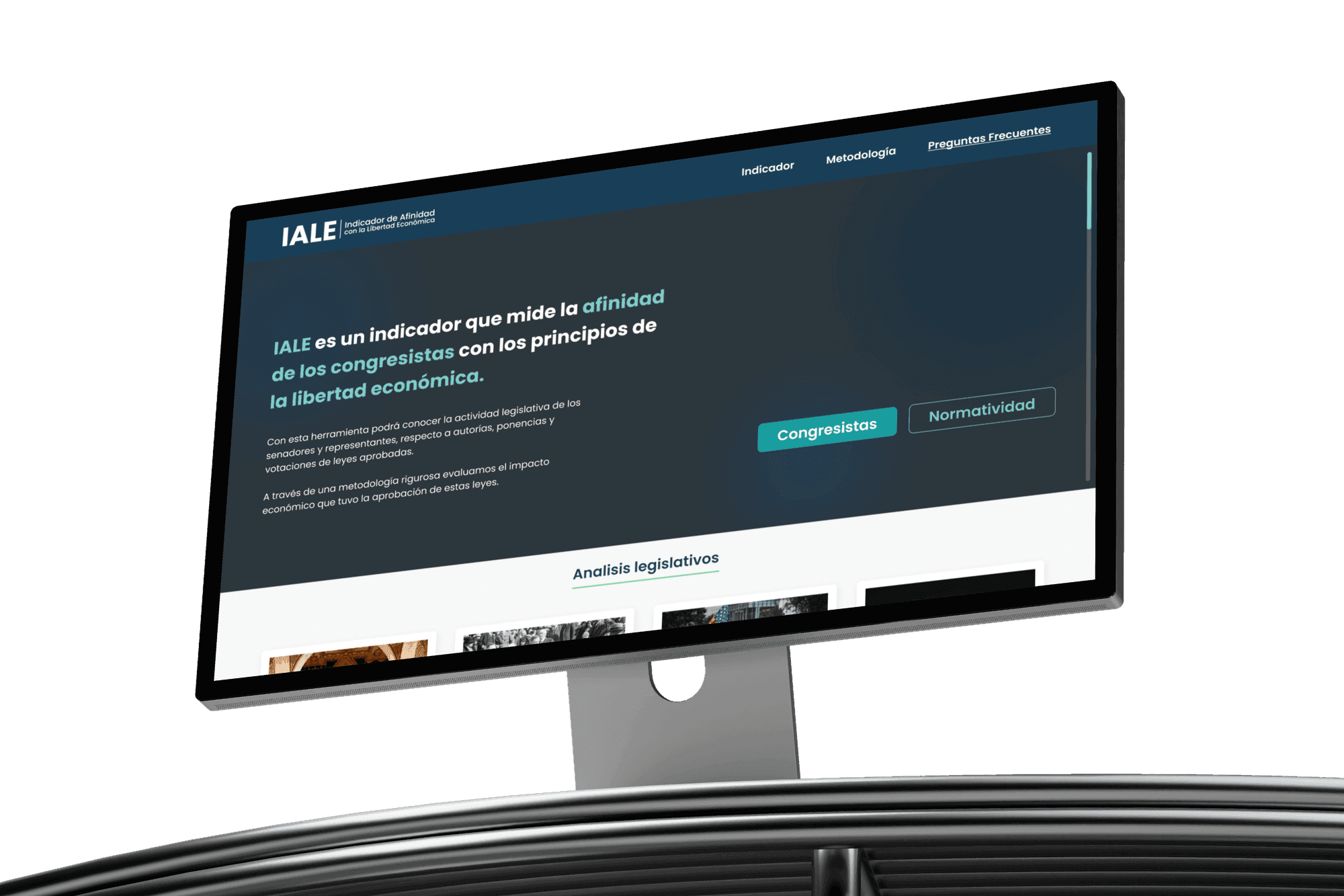 IALE Congress Dashboard shown on a desktop monitor