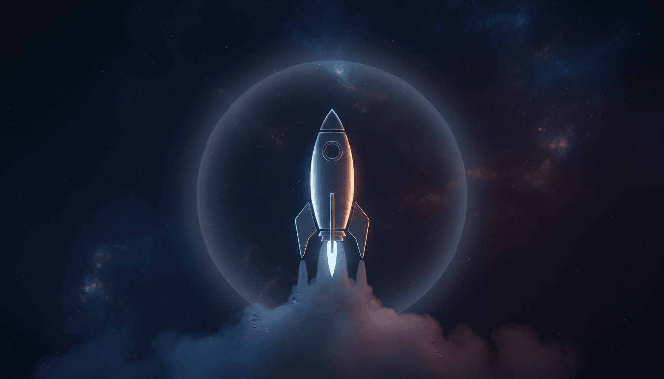 Rocket launching through clouds illustrating the ship phase