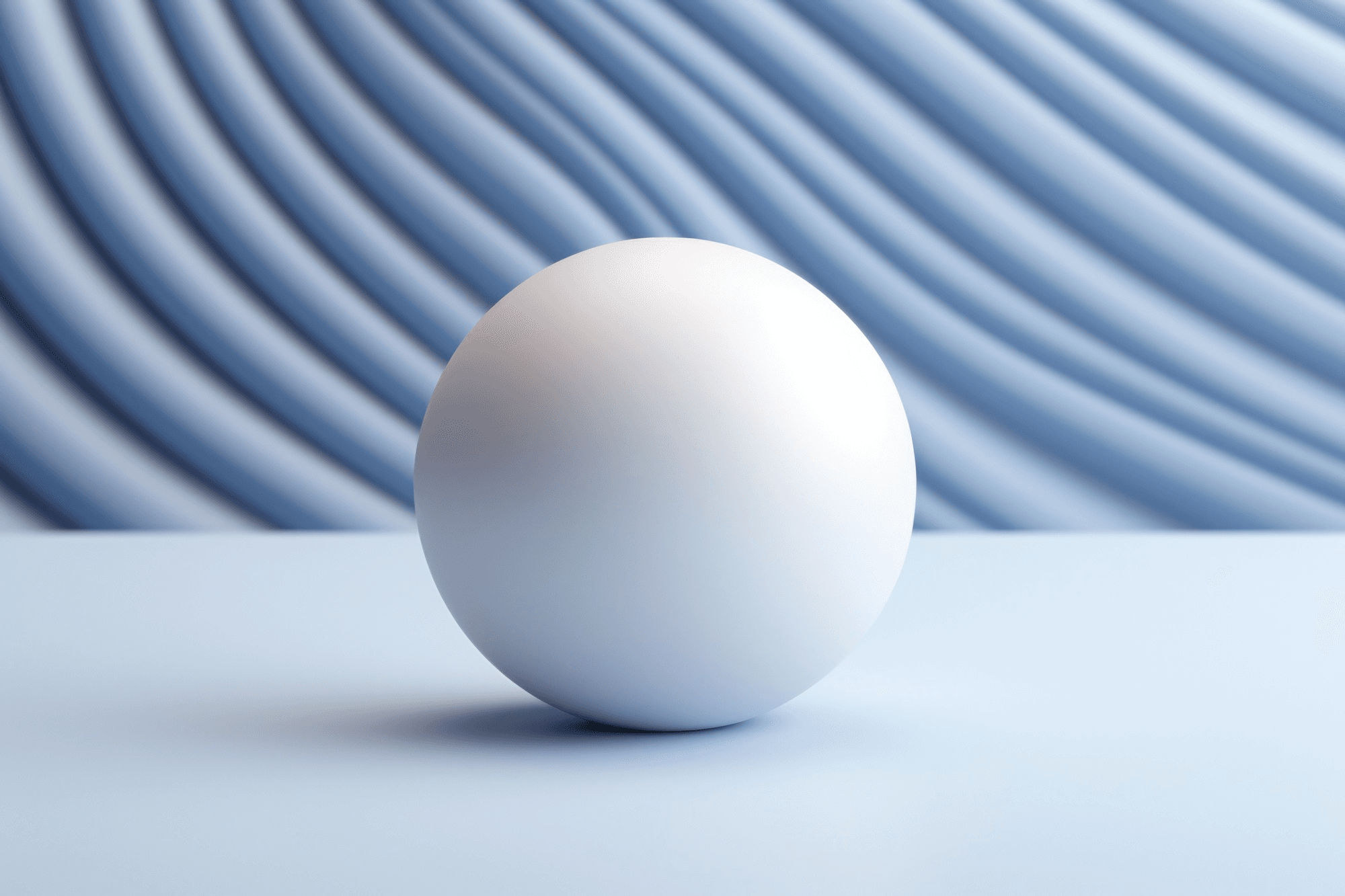 Sphere on wave pattern product photography for a brand identity project