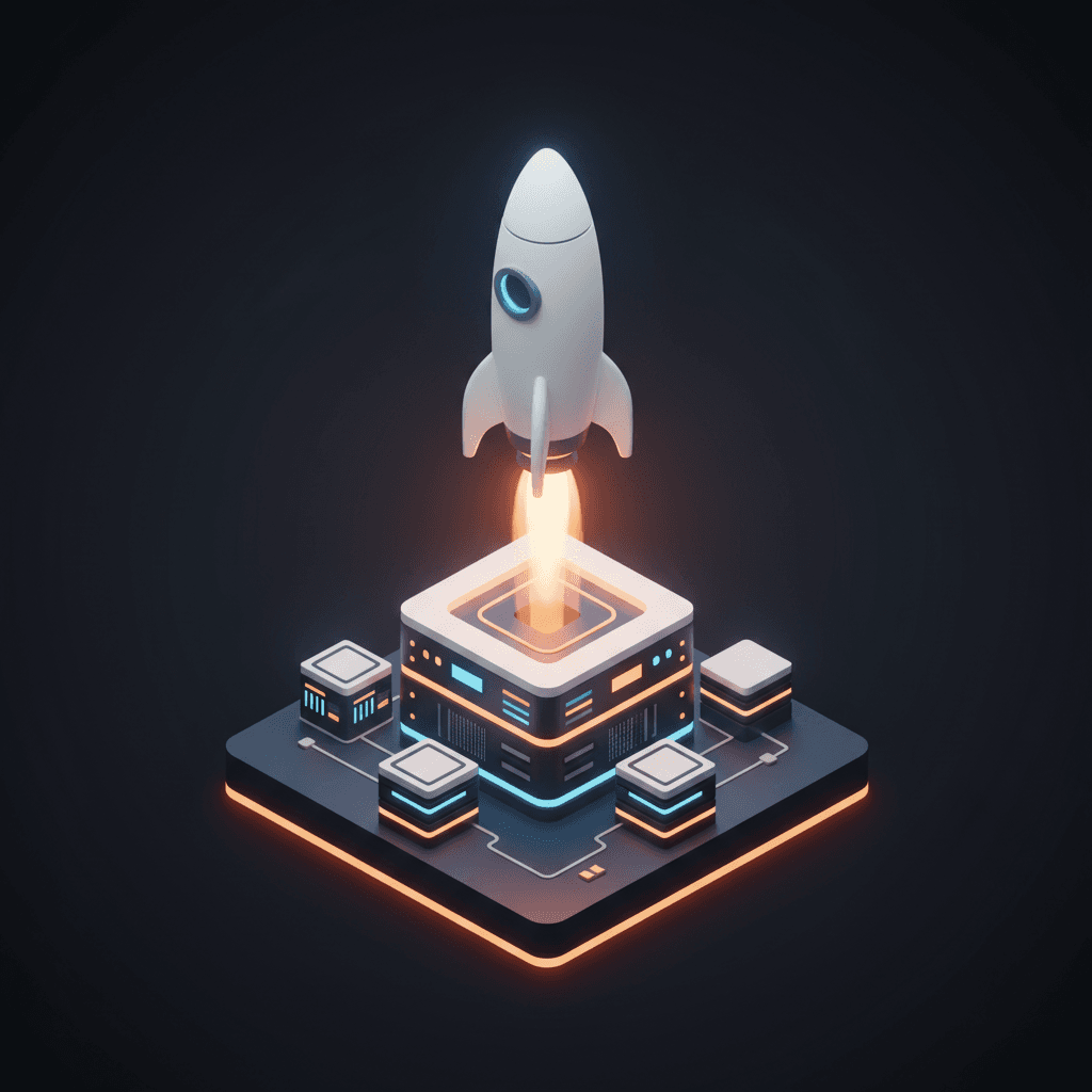 Illustration representing deployment to production